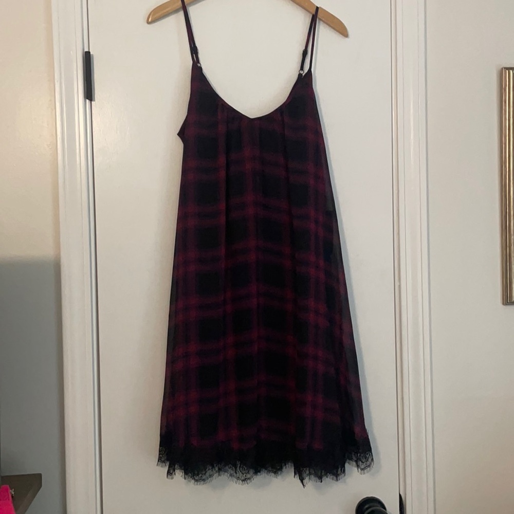 Express plaid slip dress